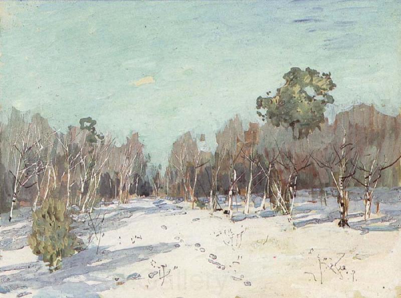 Levitan, Isaak Garden in the snow Germany oil painting art